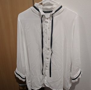 Zara white button down blouse